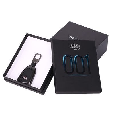 Noir exquis de luxe Matte Men Gift Boxes Lid de rectangle et base