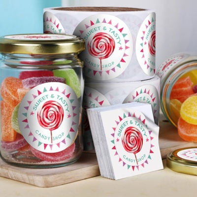 Imprimez propre petit pain adhésif d'autocollant de Logo Products Packages Vinyl BOPP