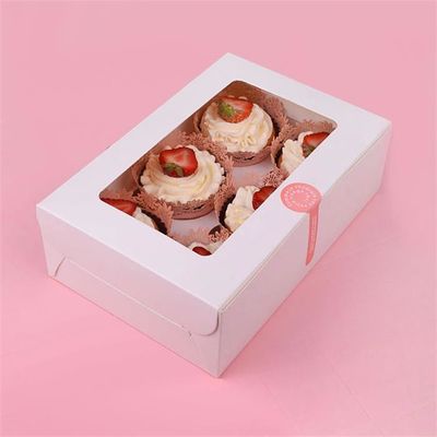 Les boîtes faites sur commande d'emballage alimentaire de traiteur recyclable de petit gâteau repèrent UV