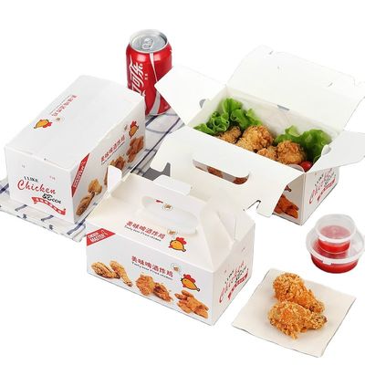 L'emballage alimentaire 400gsm fait sur commande jetable pliable enferme dans une boîte Fried Chicken