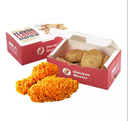 L'emballage alimentaire 400gsm fait sur commande jetable pliable enferme dans une boîte Fried Chicken