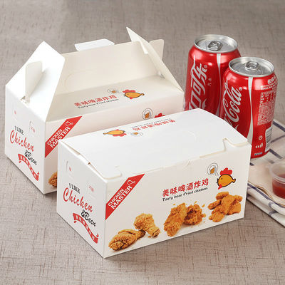 L'emballage alimentaire 400gsm fait sur commande jetable pliable enferme dans une boîte Fried Chicken
