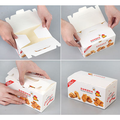 L'emballage alimentaire 400gsm fait sur commande jetable pliable enferme dans une boîte Fried Chicken