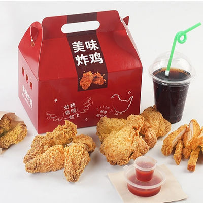 Anti huile ene ivoire BOPP Fried Chicken Box Varnishing scellable de Borad