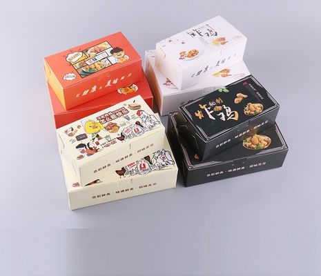 Anti huile ene ivoire BOPP Fried Chicken Box Varnishing scellable de Borad