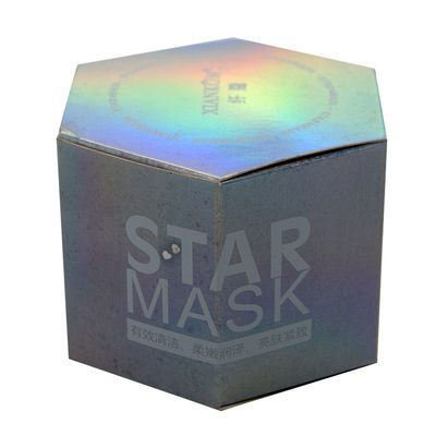 L'emballage cosmétique de papier iridescent fait sur commande de CMYK enferme dans une boîte l'impression UV