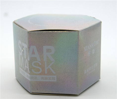 L'emballage cosmétique de papier iridescent fait sur commande de CMYK enferme dans une boîte l'impression UV