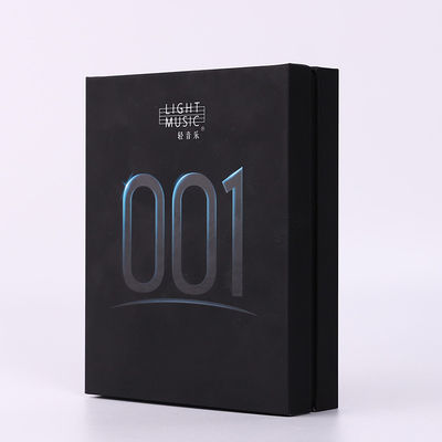 Noir exquis de luxe Matte Men Gift Boxes Lid de rectangle et base