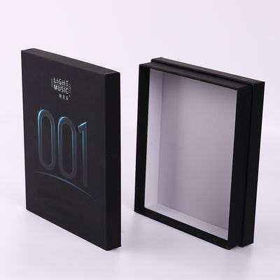 Noir exquis de luxe Matte Men Gift Boxes Lid de rectangle et base