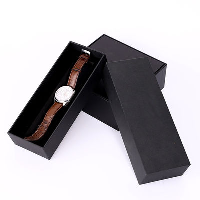 Noir exquis de luxe Matte Men Gift Boxes Lid de rectangle et base