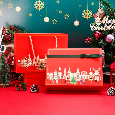 L'emballage de Noël de livre à couverture dure de carton enferme dans une boîte n'importe quelle couleur de PMS