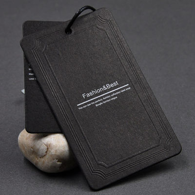 Les chaussures 350gsm de sacs ont enduit Hang Tag Black White Print fait sur commande de papier