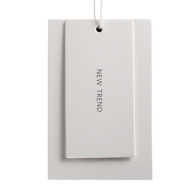 Logo de papier duplex blanc de client de Matte Varnishing Garment Swing Tags