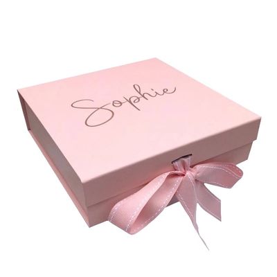 Caisses d'emballage roses de cadeau de CMYK avec le ruban