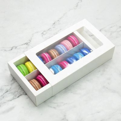 boîtes faites sur commande d'emballage alimentaire d'OEM Macaron avec la fenêtre claire