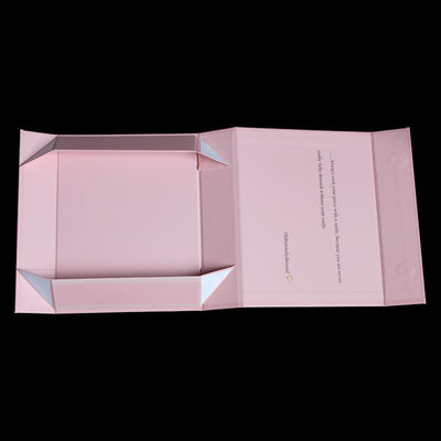 Le livre de empaquetage pliable de boîte du carton 1000g rigide rose de luxe a formé